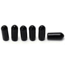 100PCs Black Rubber End Tips 15x6mm (0.6 inch x 0.24inch)