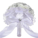 Romantic Wedding Bouquet Artificial Silk Bridal Bouque White Bridal Holding R9B6