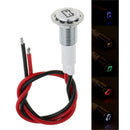 10mm Waterproof LED Battery Alternator Warning Light Lamp Dash Panel Red