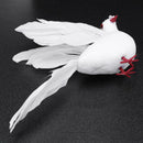 White Artificial Foam Feather Spreading Wings Simulation Dove Wedding Decor