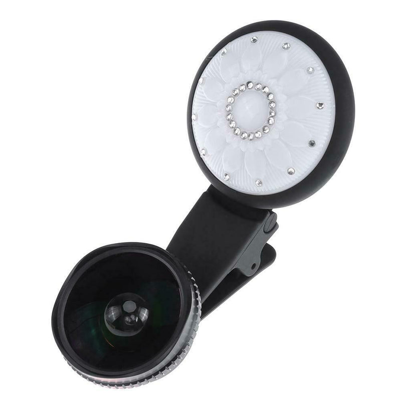 4600k Selfie Flash Light Filling 8 LED with Clip Wide Angle Lens Macro Lens A