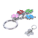 Lucky Four Leaf Clover Keychain Metal Keyring Green Shamrock Women Men Gift  Gw