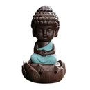 Asian Little Monk Incense Joss Stick Cones Coils Burner Ash Catcher Blue
