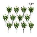 12pcs 7 Fork Water Grass Eucalyptus Plastic Artificial Plants Green Gras GWT