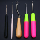 5pcs DIY Plastic Crochet Needle Braiding Latch Hook Weaving Hair Dreadlock Set