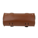 Motorcycle Bag Pouch Saddle Bag PU Leather Luggage Tool Roll Bag Brown X3W6