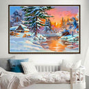 5D DIY Full Drill Snow Village Diamond Painting Embroidery Cross Stitch Kit