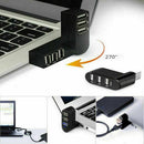 1Pcs Mini 3 Ports USB 3.0 Rotating Splitter Adapter Hub Connectors For PC Laptop