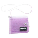 Women Purse PVC Clear Short Purse Mini Money Wallet Card Case Bag (Purple) SN9F