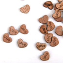 100pcs Rustic Mini Wooden LOVE Heart Embellishments Craft Wedding Decoration