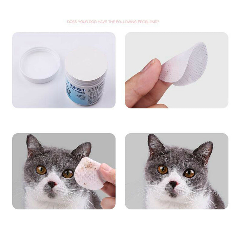 100x Dogs Puppy Eye Tear Stain Remover Natural Pet Gentle Cleaning Wipes