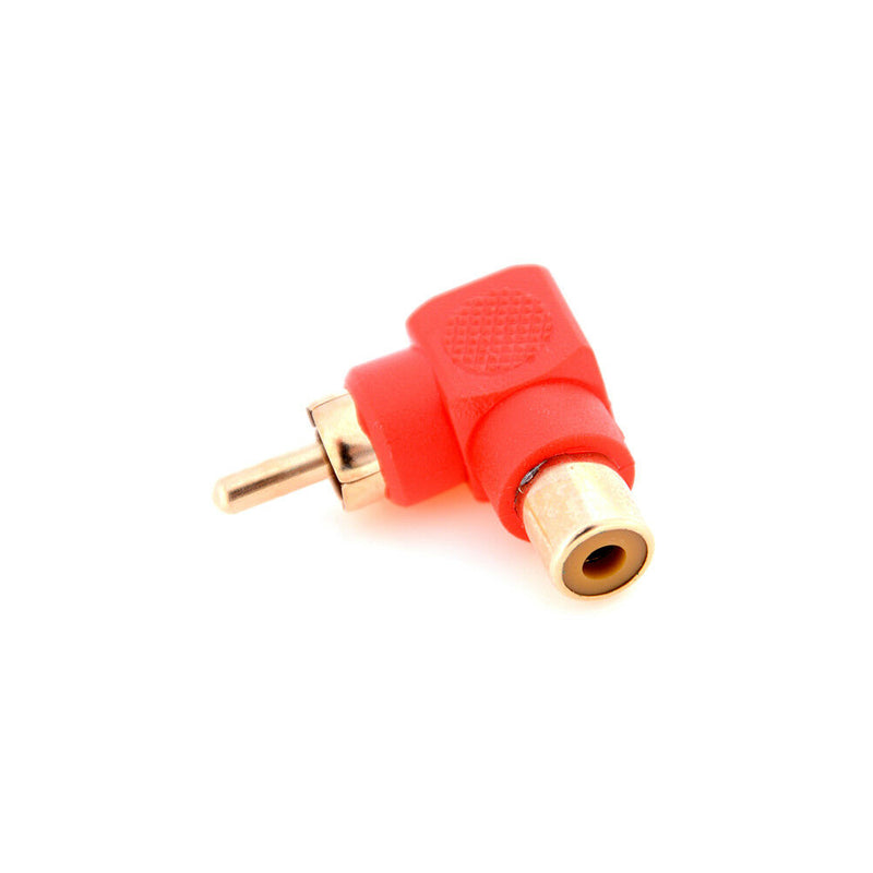 2pcs RCA Right Angle Male to Female Phone Adapters AV Plug Connector 90Degr NMTE
