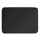 Folding Double Side Waterproof Cat Mat Kitten Litter Pad Trash Bed(Black/S)