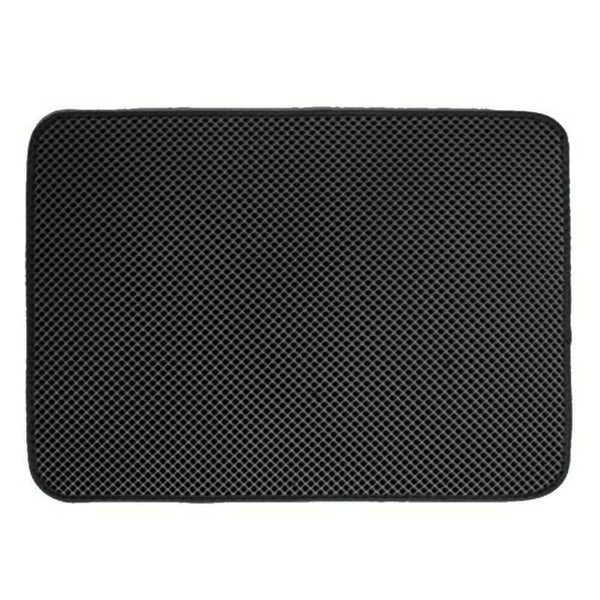 Folding Double Side Waterproof Cat Mat Kitten Litter Pad Trash Bed(Black/S)