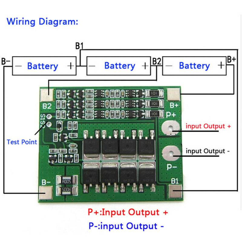 3S 25A protection PCB board W/balance BMS for 18650 Li-ion lithium battery c Ew