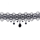 Fashion Gothic Black Lace Retro Choker Collar Flower Pendant Necklace Jewelry SP