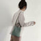 Stripe Messenger PU Leather Crossbody Handbags Women Shoulder Bags (Green) A