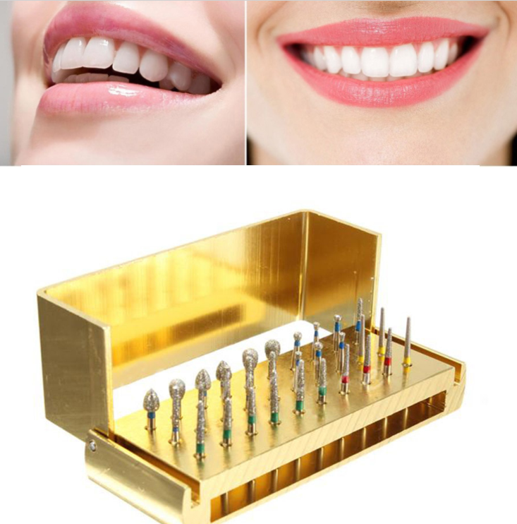 30pcs Steel Dental Diamond Burs Drill Disinfection Block Handpieces Holder Dril