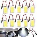 8Pcs 48 SMD COB White Panel LED T10 Car Interior Panel Light Dome Lamp Bulb AU