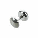 Earrings stainless steel rhinestone black man round 10mm L6Q6