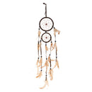 18" Traditional Brown Dream Catcher with Feather Wall Car Hanging Ornamen