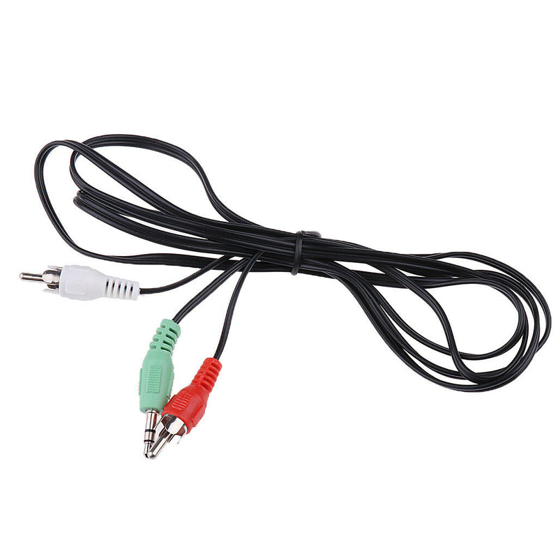 3.5mm Stereo Male Plug to 2 Male RCA Adapter Audio Y Splitter Cable 130cm