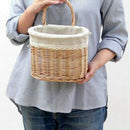 Handmade Wicker Basket Rattan English Country Style Picnic Basket Shopping  S5H2