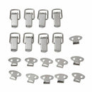 10Pcs Cabinet Spring Loaded Iron Straight Loop Toggle Latch 45mm Length B5X8