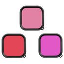 3pcs Lens Filter Kit for Gopro Hero 8 Action Camera Waterproof Housing Case
