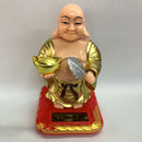 Solar Powered Swing Buddha Statue Car Home Office Desktop Ornament