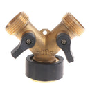 1Pcs Brass 2 Way Garden Hose Splitter Y Valve Water Tap Connector AdapterB Ew