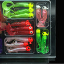 17Pcs Soft Fishing Lures Lead Jig Head Hook Grub Worm Artificial Bait Lure  B2T8