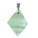 Fluorite Pendant Natural Energy Crystal Necklace Decoration DIY Women /