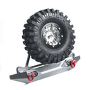 SCX10 CNC Rear Bumper Bull Bar with Spare Tire Carrier Shackles for Rock Cr