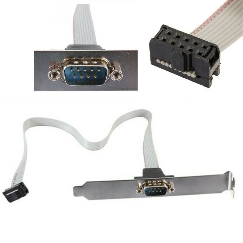 1 Port 28cm DB9 Serial Port Bracket to 10 Pin Header - Low Profile (PLATE 9