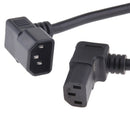 2Pcs IEC 320 C14 Male to C13 Female Converter PDU Power Lead Angle Cable 23"