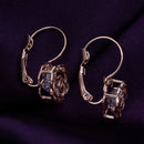 Hollow Flower Zircon Hook Earrings Copper Plated Necklace Women Jewelry Set