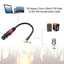 0.2m 90 Degree 3.5mm 1/8 Inch Trs Male To XLR 3pin Female Audio Cable Micro