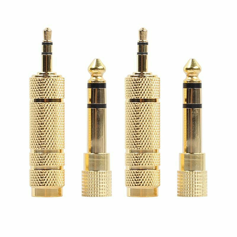 2x 6.35mm 1/4 inch Male plug to 3.5mm 1/8 inch Female Jack Stereo Headphone J6V9