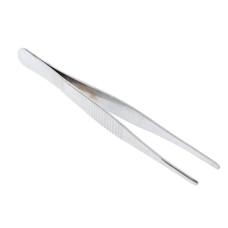 Stainless Steel Straight Tweezers, Serrated Tip Forcep, Laboratory, 140mm