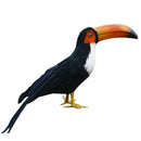 Artificial Black Toucan Bird Realistic Taxidermy Home Garden Decor 35cm