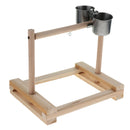 Stainless Steel Wood Parrot Activity Perch Stand