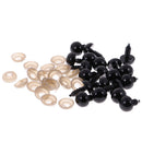 100pcs 6-12mm Solid Black Safety Eyes for Teddy Bear Soft Toys DIY Making
