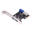 External 2Port USB3.0 + Internal 19pin Header PCIe Card 4pin IDE Power Conn