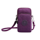 Women Nylon Messenger Bag Arm Pack Sports Small Mobile Phone Pouch (Purple)