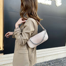 Women Chain Leather Underarm Shoulder Handbags (Alligator Pattern Khaki)