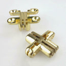 Folding Flush Mounted Table Hinge Polished Brass Cabinet Furniture