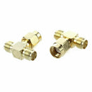 2 Pcs RP SMA Male to Two RP SMA Female Triple T RF Adapter Connector 3 way  N2S6