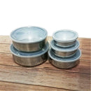 5PC Stainless Steel Round Sealed Crisper Fresh Bowls Food Beans Storage Bowl Box