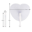 Set of 24 Handheld Fan Paper Folding Heart Shaped round fans for paper fans
